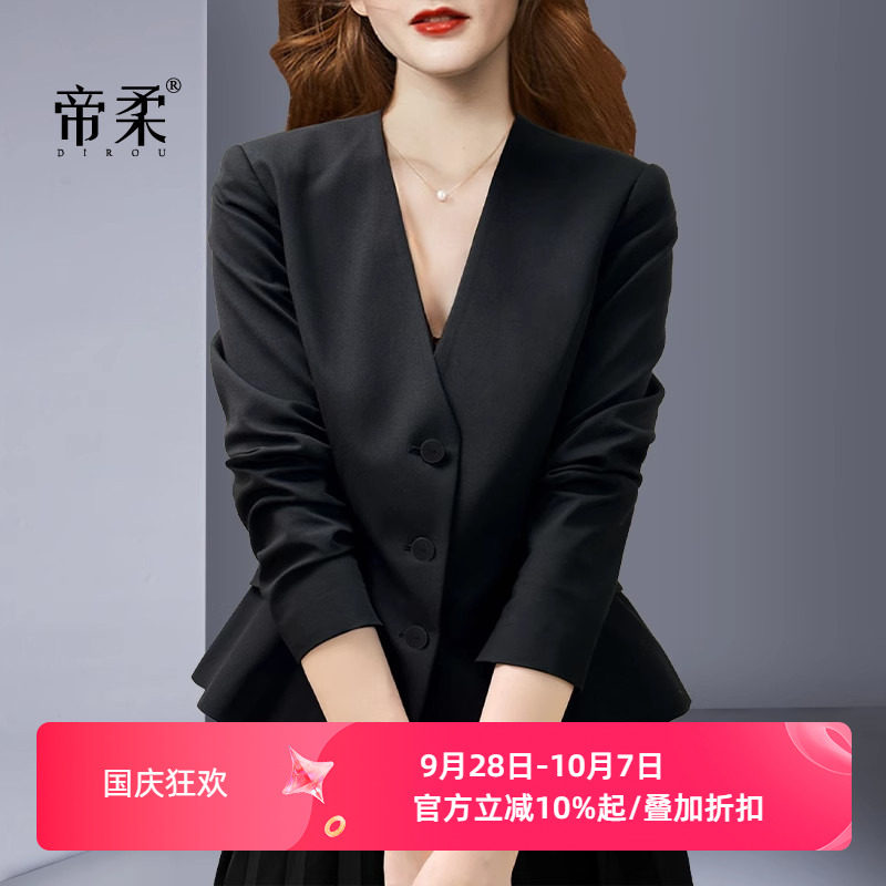 赫本风复古显瘦西装外套潮流上衣