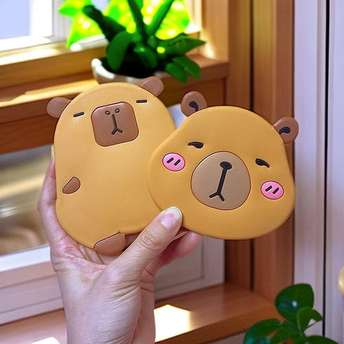 迷你卡通水豚随身化妆镜