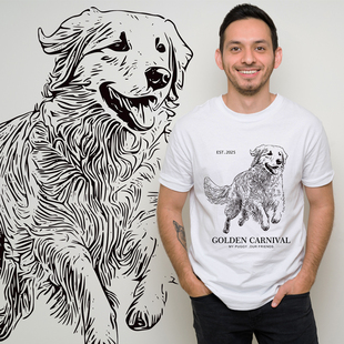 MY PUGGY金毛T恤210克重磅GOLDEN RETRIEVER纯棉短袖宽松夏季圆领