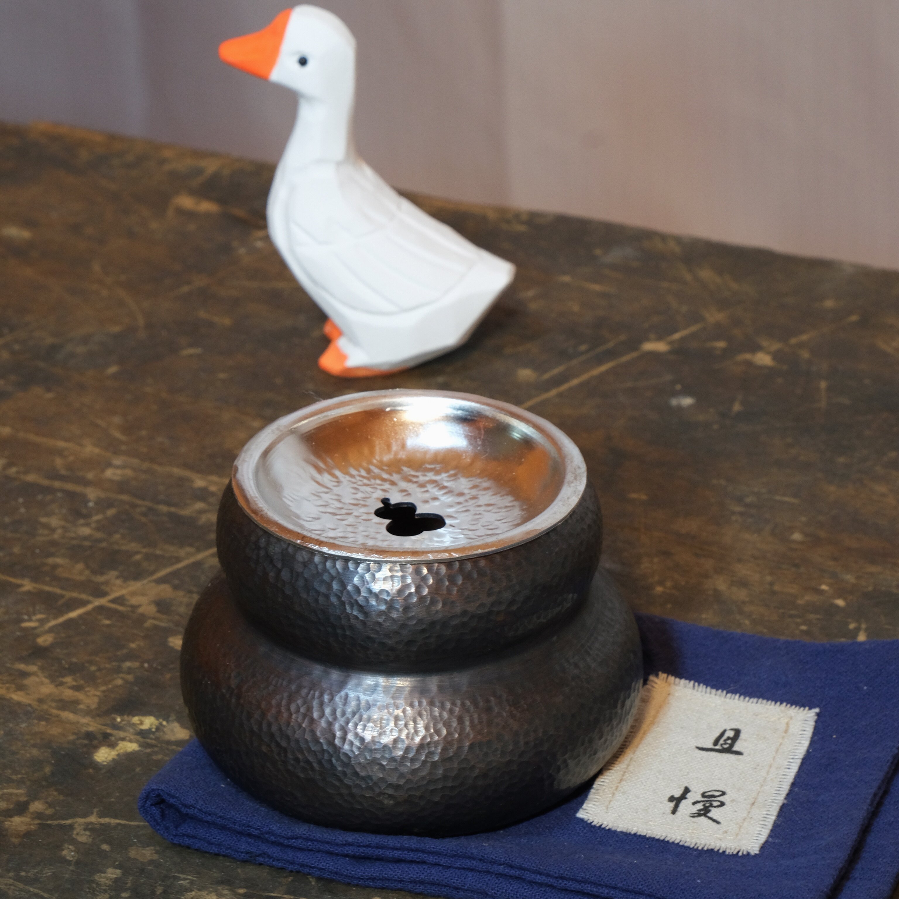 手工纯铜福禄小建水 紫铜复古做旧茶洗水盂笔洗 红铜葫芦形茶渣缸