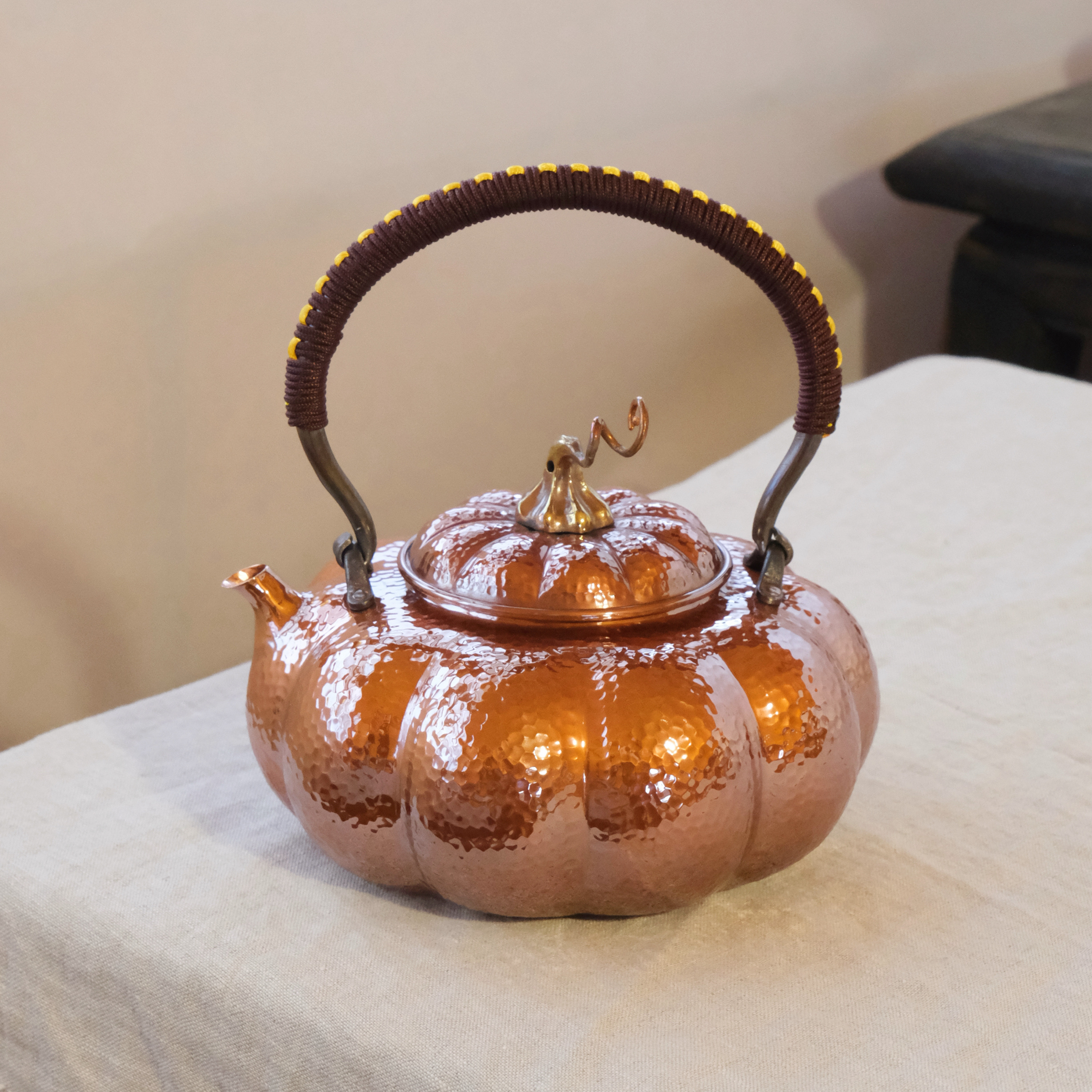 南瓜壶纯手工泡茶壶铜壶紫铜
