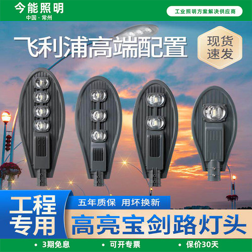 今能LED路灯头宝剑款100W50W市政路挑臂户外防水农村电线杆道路灯