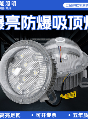 防爆吸顶灯LED车间仓库厂房应急人体感应低压交流直流圆形防爆灯