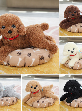 仿真泰迪狗公仔毛绒玩具黑色泰迪犬狗狗玩偶布娃娃宠物犬陪伴玩具