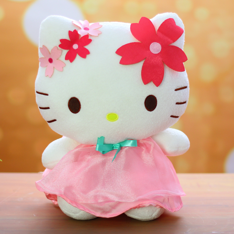 正版HelloKitty公仔凯蒂猫毛绒玩具哈喽KT猫咪玩偶布娃娃生日礼物 玩具/童车/益智/积木/模型 毛绒/玩偶/公仔/布艺类玩具 原图主图