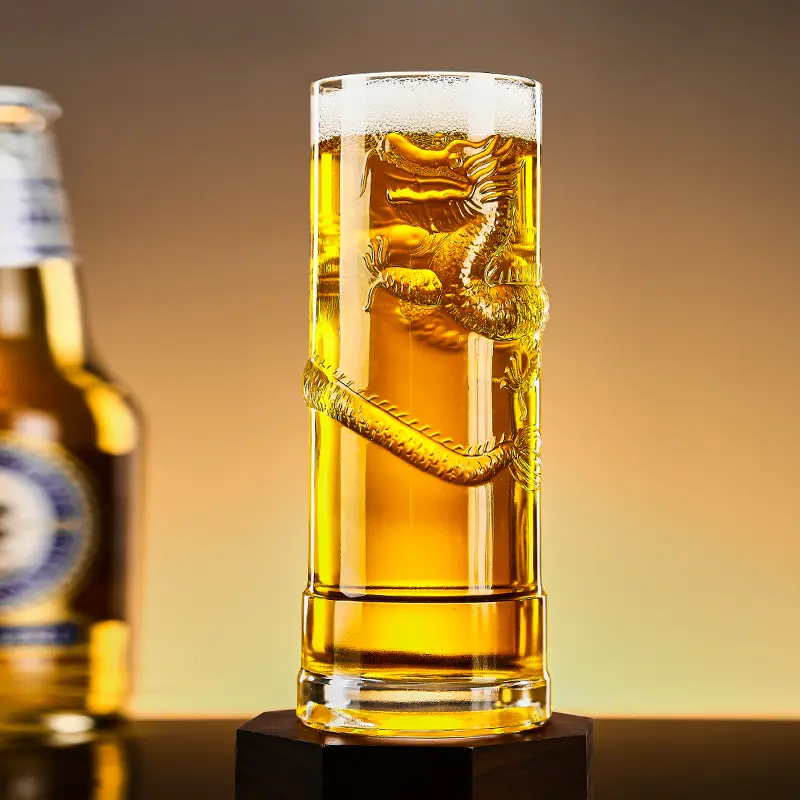 龙年轻奢高档大号精酿啤酒杯子家用大容量创意网红酒吧扎啤杯玻璃