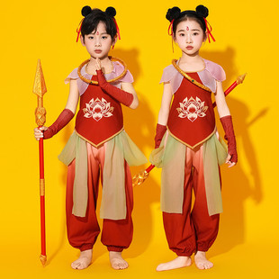男女 童夏季红孩儿cos服装哪咤衣服幼儿园小学生六一节舞蹈演出服