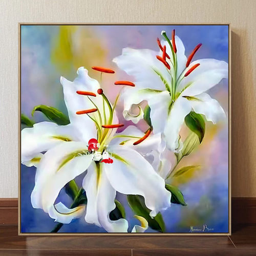 百合花卉钻石画贴钻刺绣十字绣