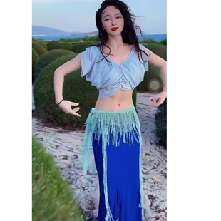 宁佐寒同款 佐寒梦璐肚皮舞东方舞初学者套装 表演服班服鱼尾裙大码