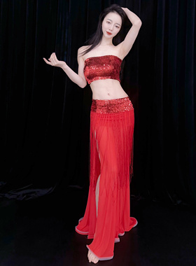佐寒梦璐2024新款春夏季网纱练功服显白红色开叉裙套装班服演出服