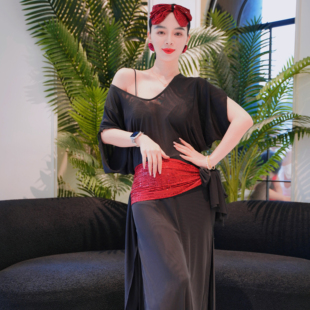 佐寒梦璐肚皮舞袍子头巾腰带saidi民俗baladi个人团体表演练功服