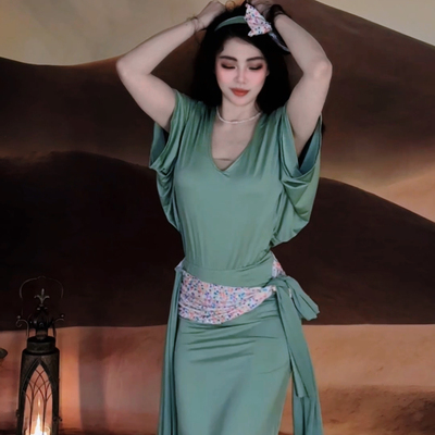 佐寒梦璐肚皮舞练功服民俗袍子balady shabby saidi团体初学者