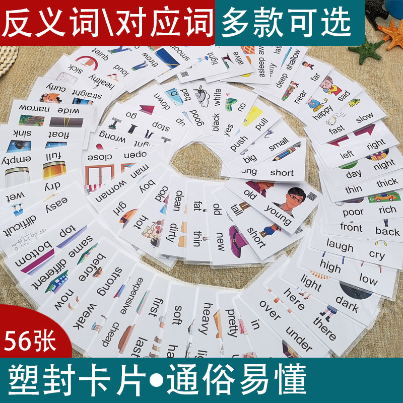 英语反义词培训学校教师卡片