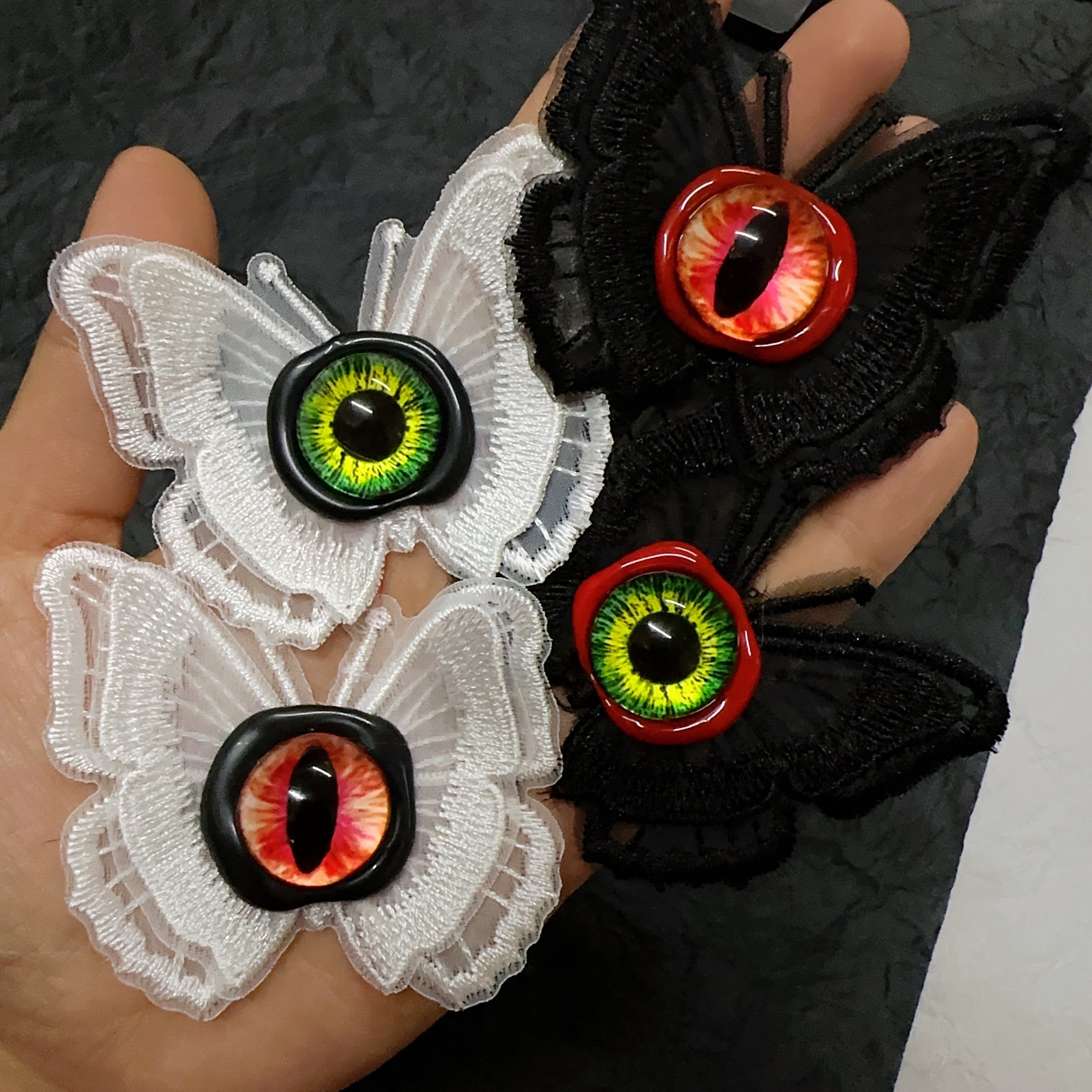 爆炸手作手工刺绣蝴蝶发夹亚文化