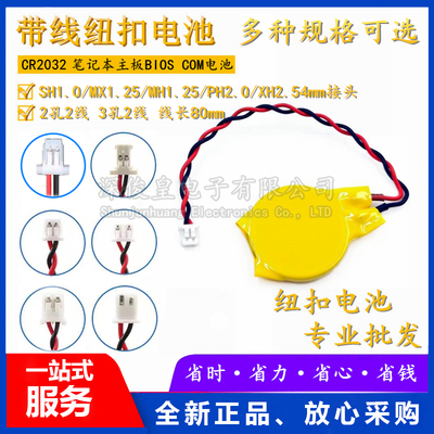 BIOSCOM2.54插头纽扣电池3V带线