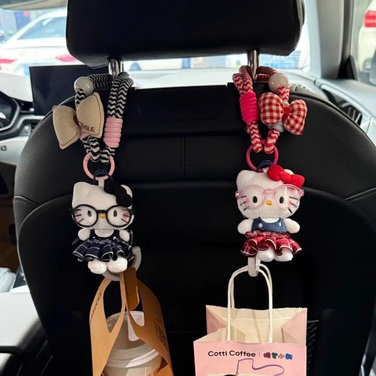 蓬蓬裙草帽Kitty挂钩可爱毛绒玩偶车载装饰便携女生新款礼物挂饰