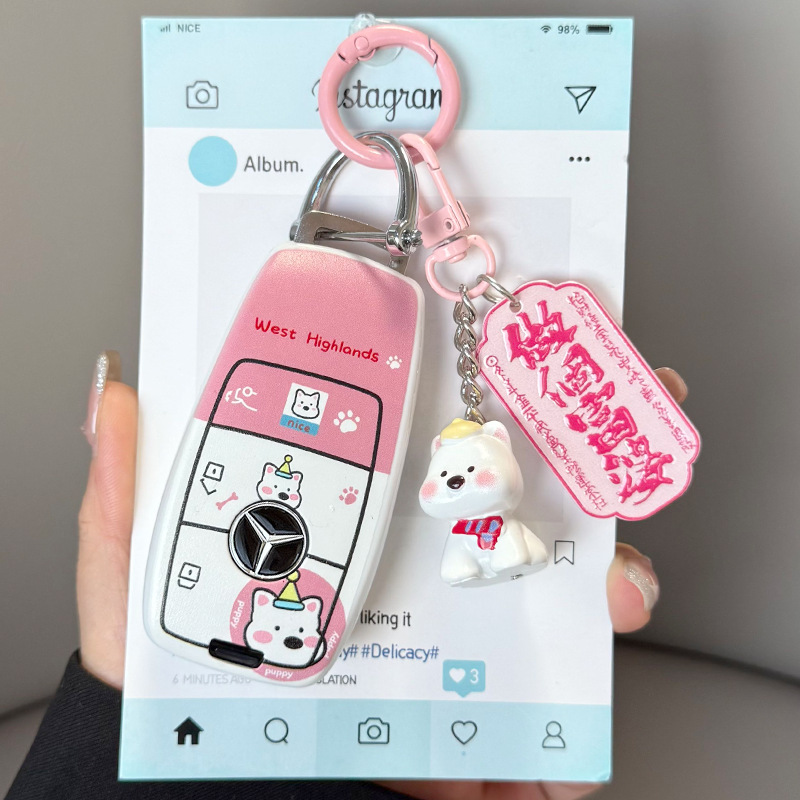 奔驰e级300l钥匙套glc260高级感a级s400c200l包450gle350壳b220扣