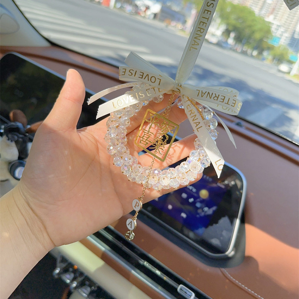 满钻手工水晶汽车挂件创意奢高档后视镜车载挂链装吊饰车内饰女神