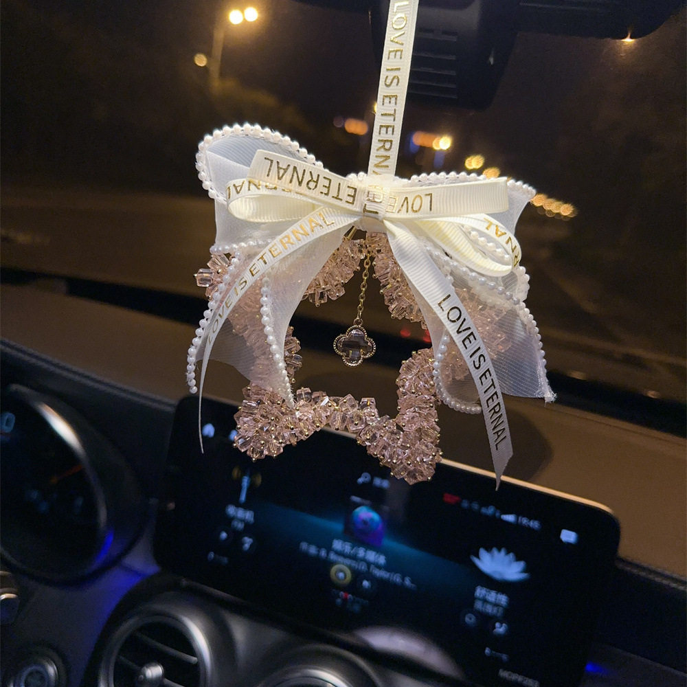 满钻手工水晶汽车挂件创意奢高档后视镜车载挂链装吊饰车内饰女神