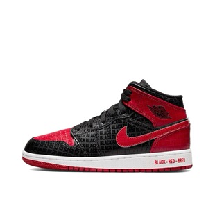 Mid Jordan DM9650 001 AJ1黑红满印中筒篮球鞋 Air