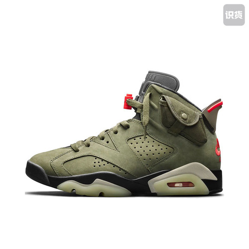 Air Jordan 6 TS联名 军绿 耐磨防滑运动鞋  CN1085-200 哈尔滨ZL