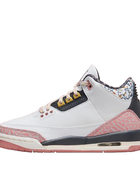 AirJordan 3AJ3白粉色花卉复古女子中帮篮球鞋441140-100浙江cf仓