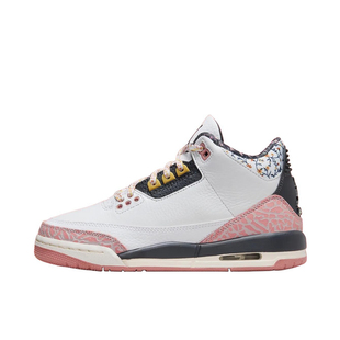 AirJordan 3AJ3白粉色花卉复古女子中帮篮球鞋441140-100浙江cf仓