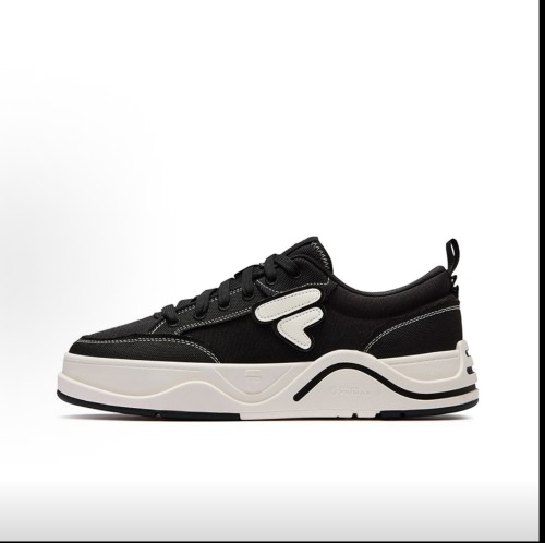 FILA FUSION斐乐潮牌 50-50 DX II CVS 帆布 板鞋 黑白  上海ZM仓