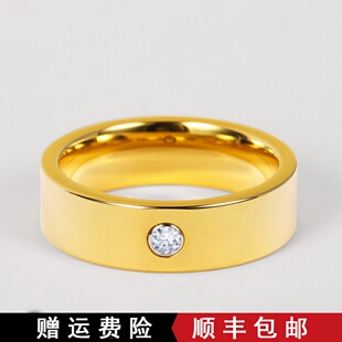 新品莫桑石戒男女士戒指玫瑰金色轻奢情侣款对戒男戒送礼物