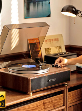 【复古暖调】 威泽VP3000黑胶唱片机HiFi高保真动磁唱头低频号角