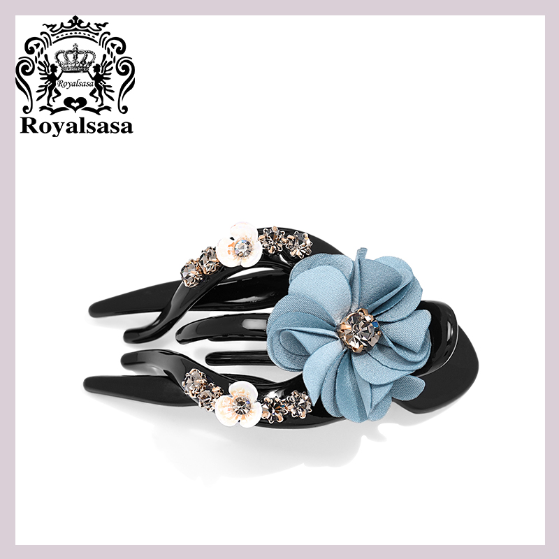 皇家莎莎发抓夹水晶日韩花朵