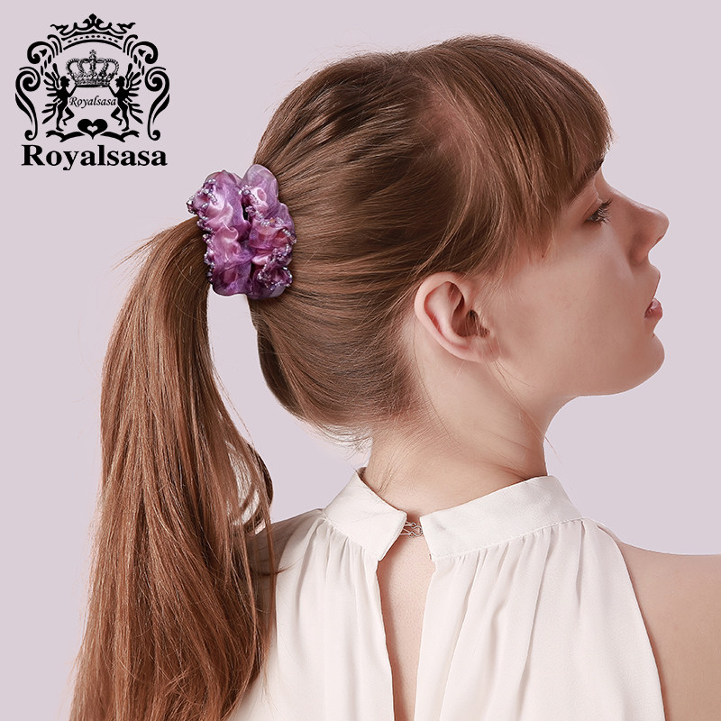 皇家莎莎发饰发圈串珠布艺头花韩国头饰手工花朵发绳盘发马尾头绳