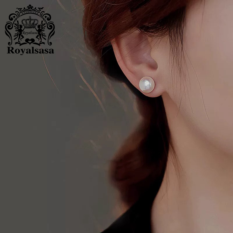 皇家莎莎999银耳钉法式仿珍珠球形耳坠耳棒耳棍耳骨钉养耳洞耳饰