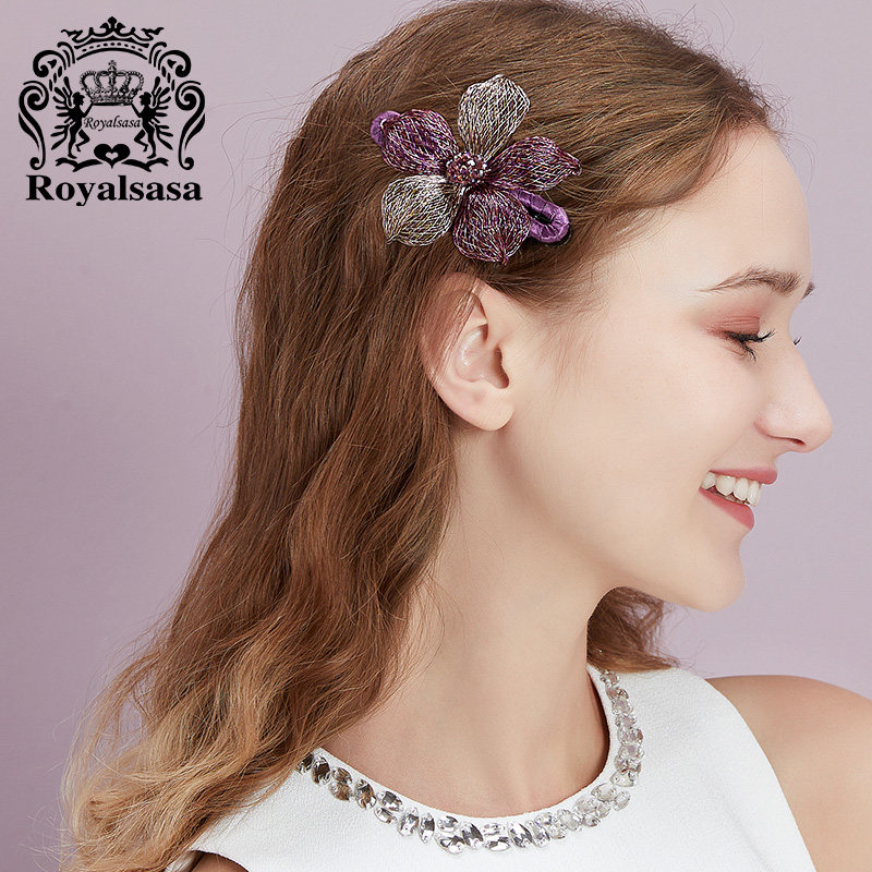 皇家莎莎铜丝立体花朵发夹女后脑勺优雅鸭嘴夹发卡侧夹边夹发饰品,饰品/流行首饰/时尚饰品新,发饰,淘宝优惠券,粉丝福利购,淘宝优惠卷