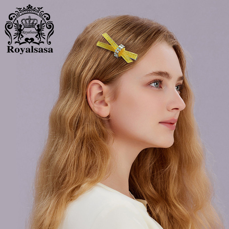皇家莎莎蝴蝶结边夹仿水晶发饰碎发夹侧边夹简约顶夹发卡刘海夹女
