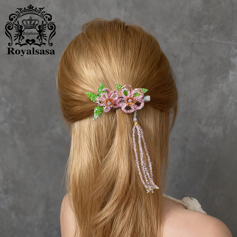 皇家莎莎石榴花流苏边夹掐丝仿水晶小清新鸭嘴夹侧边刘海夹碎发夹,饰品/流行首饰/时尚饰品新,发饰,淘宝优惠券,粉丝福利购,淘宝优惠卷