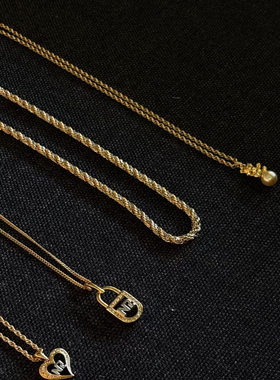 中古vintage金色项链莲娜丽姿合集