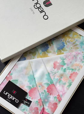 中古vintage花卉丝巾