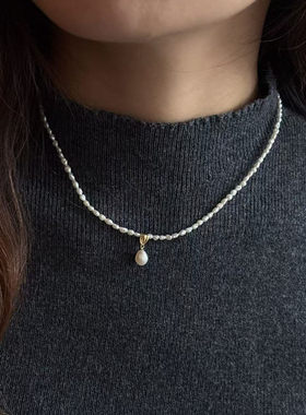 中古vintage珍珠米粒项链