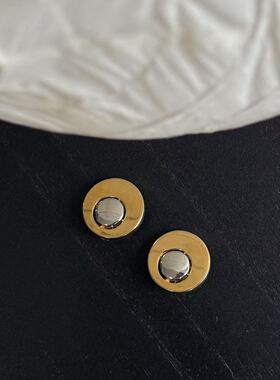 G纪家金银双圆耳夹