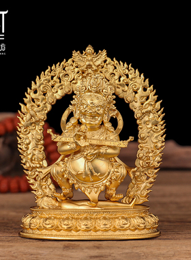铜藏式二臂玛哈嘎拉佛像