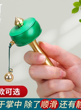 藏式转动轮手摇转轮黄铜莲师财神