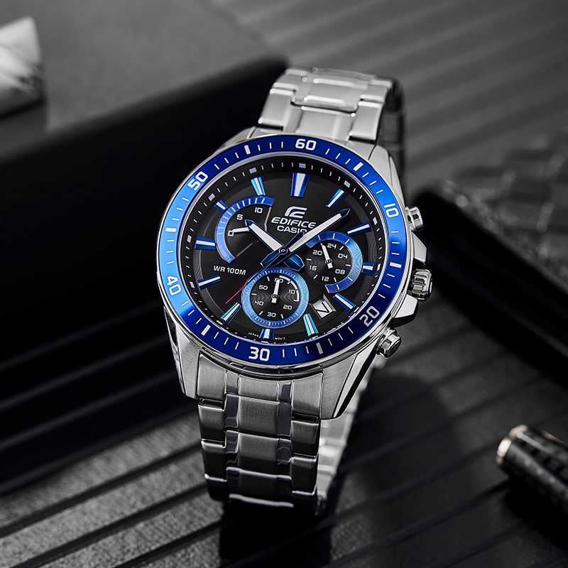 卡西欧casio手表男三眼海洋之心大盘防水石英男士表efr-552d-1a2