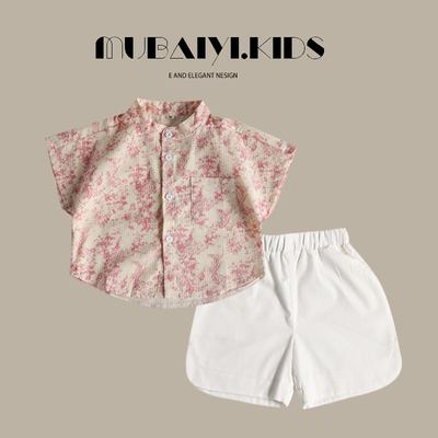 粉色系男女童短袖衬衫！