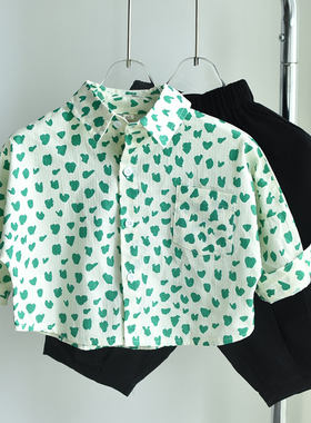 绿色显白！男童长袖洋气衬衫秋装纯棉衬衣宝宝春秋外套小童上衣潮
