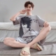 纯棉薄款 短袖 短裤 2026新款 家居服套装 睡衣夏季 青少年大码 男士