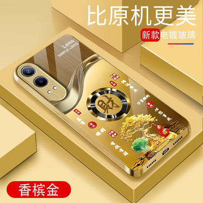 适用OPPOK12x手机壳发财暴富K12+防摔k11网红男女k10pro金属漆玻璃OPPOK9s小众K7x高级感镜头全包新款