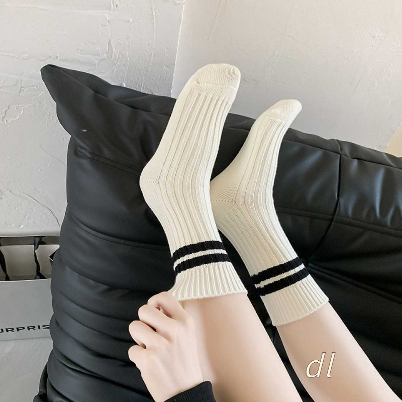 厚精梳棉粗针二杠袜子女堆堆袜冬