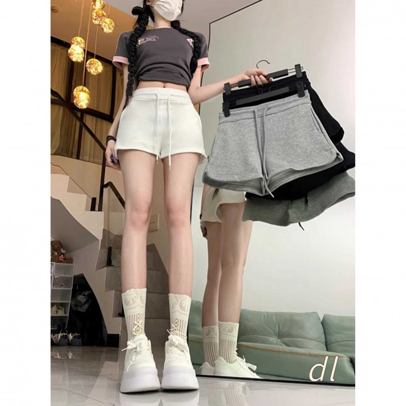 美式辣妹灰色运动短裤女2026年夏