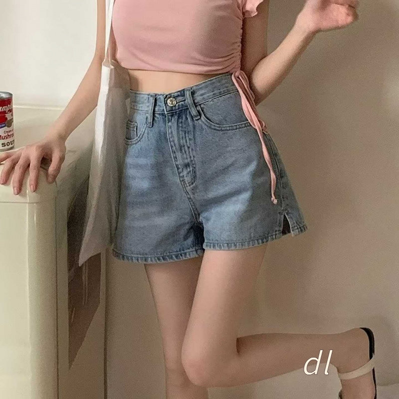 夏季高腰牛仔短裤女装显瘦百搭学